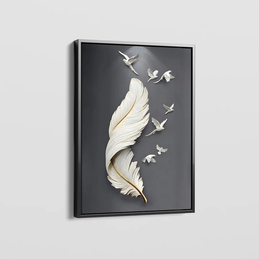 WHITE DOVE FEATHER CANVAS